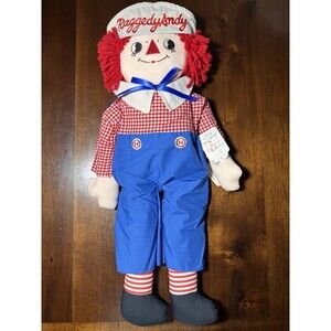 Applause Raggedy Andy 25” Doll #8459 NWT Vintage 1990s Plush Red Yarn Hair